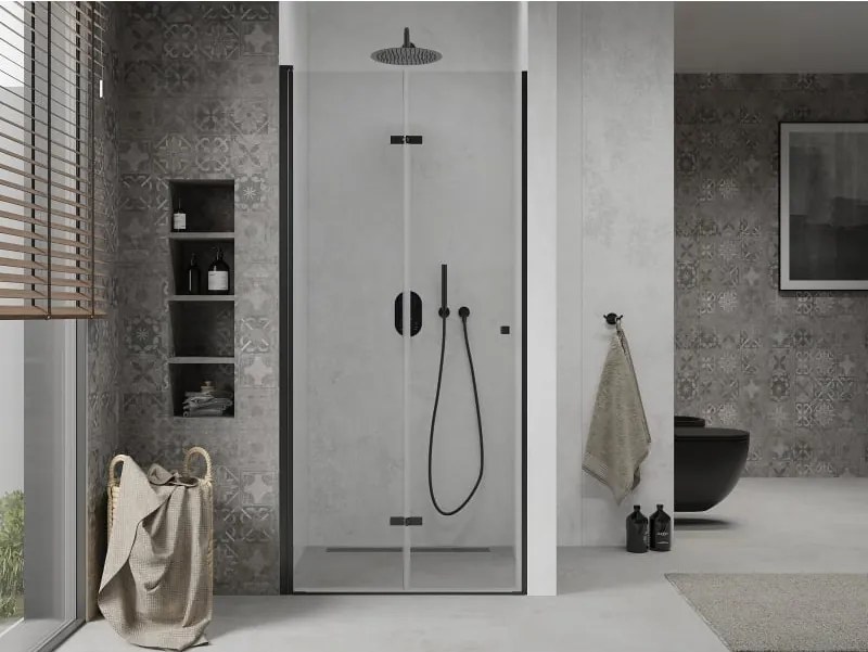 Mexen Lima drzwi prysznicowe składane 90 cm, transparent, czarne - 856-090-000-70-00