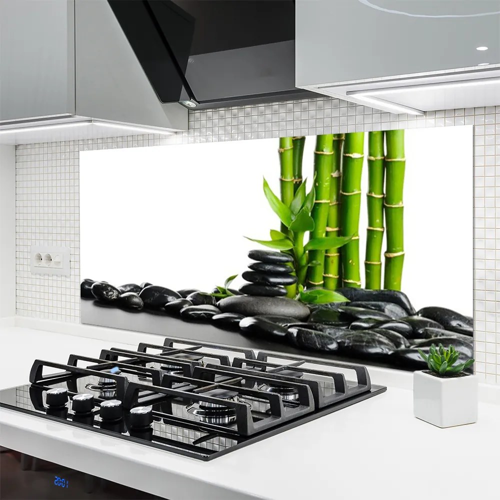 Szkło do Kuchni na Ścianę Artystyczne Pędy Bambusa