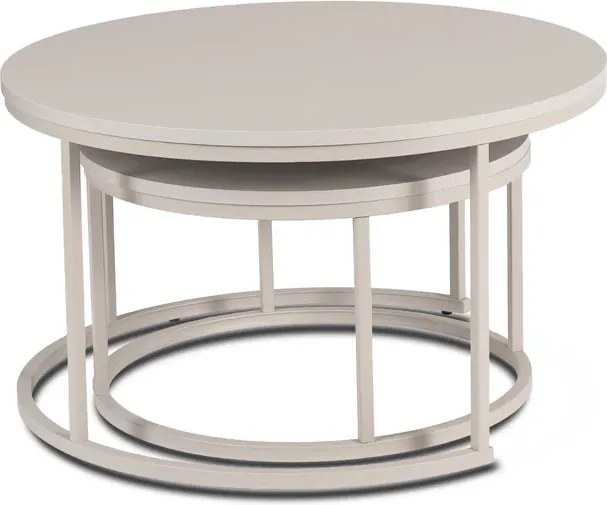 Zestaw Stolików Kawowych NELLY MAX 60 cm/80 cm Kaszmir Japandi