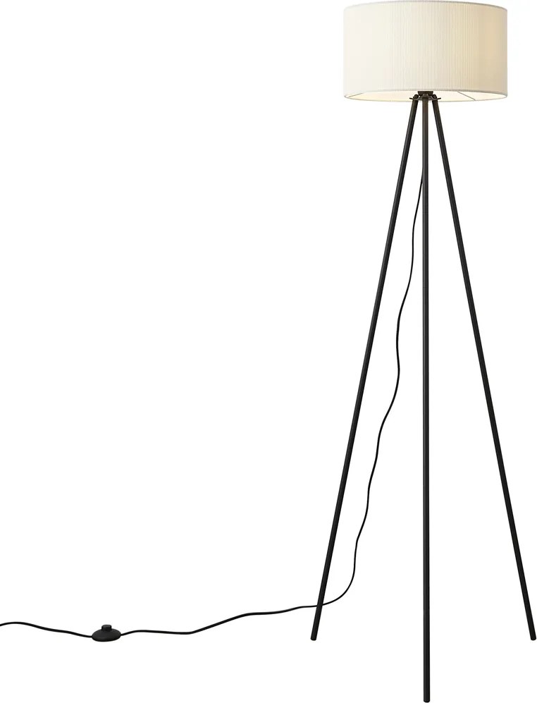 Nowoczesna lampa podłogowa biała z aksamitnym abażurem - Luz