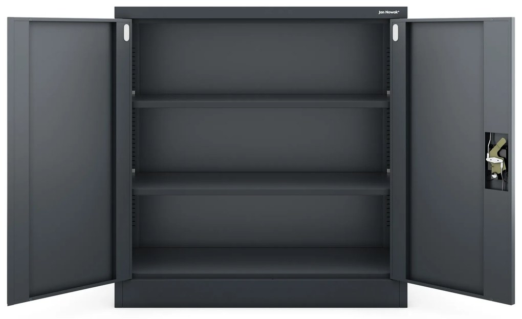 Szafka stalowa do biura BEATA, 900 x 930 x 400 mm, antracytowa