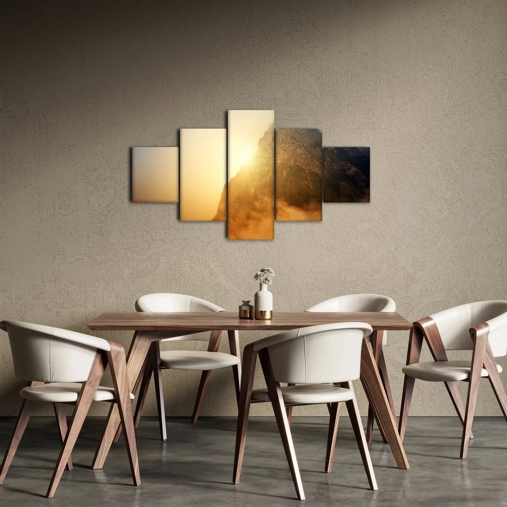 Obraz góry we mgle (125x70 cm)