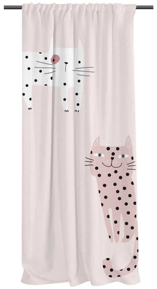 Różowa zasłona dziecięca 250x110 cm Meow Meow – Butter Kings