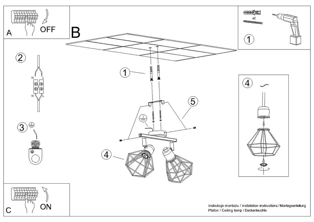 Listwa oświetleniowa ARTEMIS 2 czarna SOLLUX  LIGHTING
