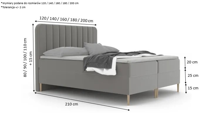 Łóżko kontynentalne MAJA - 200x200