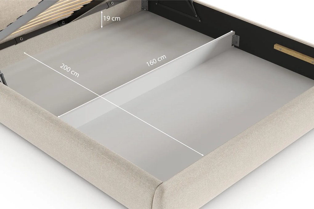 Łóżko Odette 160x200, tkanina STORM 02, stelaż metalowy