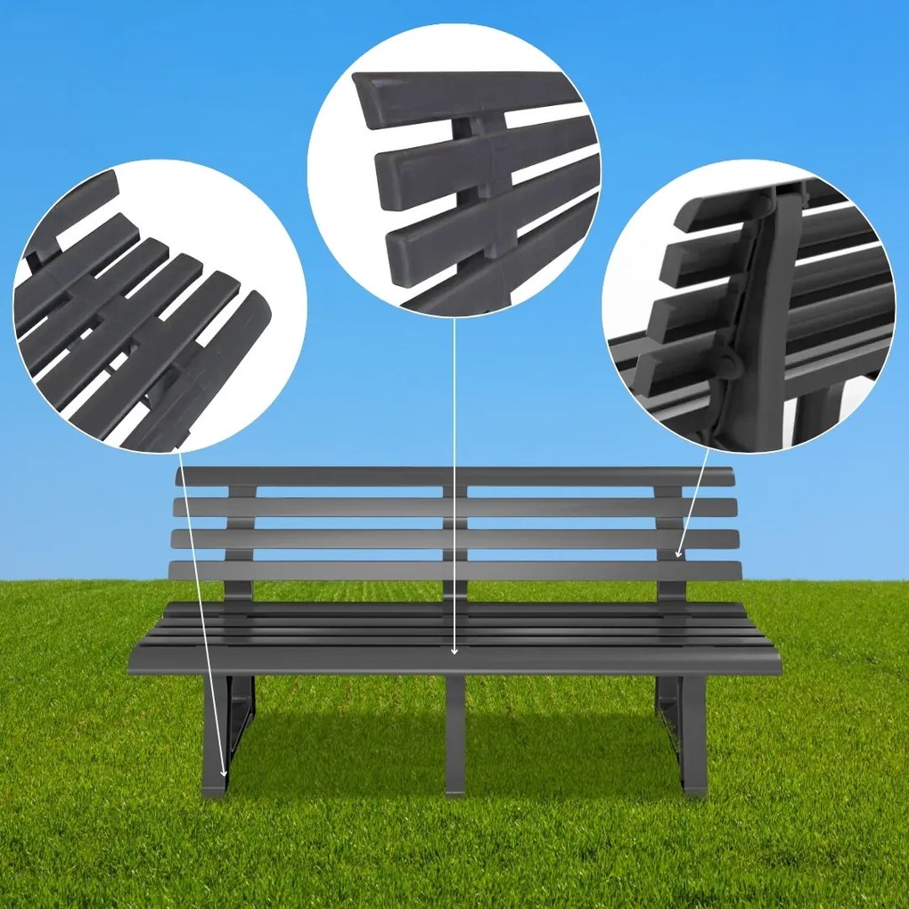 Ławka ogrodowa ORCHIDEA, 145x49x74cm, antracytowa I.P.A.E-Progarden