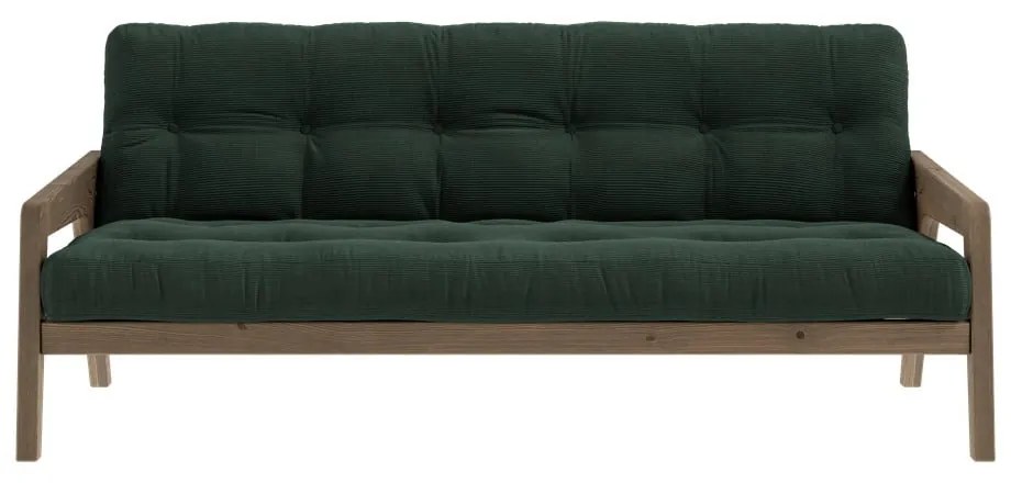 Zielona sztruksowa rozkładana sofa 204 cm Grab – Karup Design