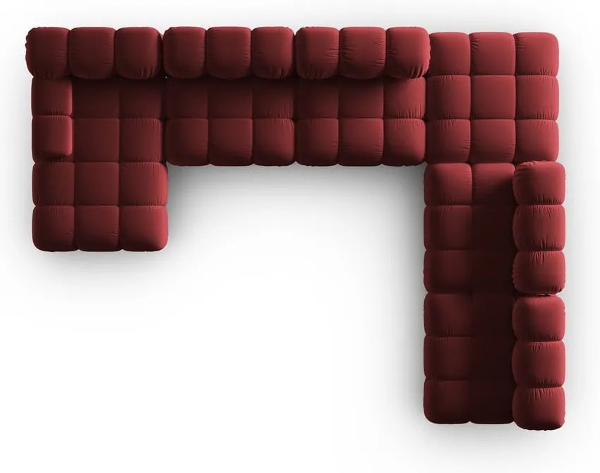Czerwona aksamitna sofa 379 cm Bellis – Micadoni Home