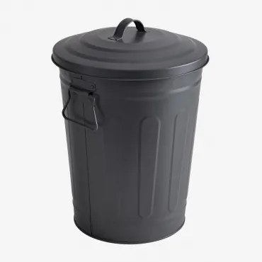 Kosz Na Śmieci Z Pokrywą Do Użytku Zewnętrznego Ze Stali Ocynkowanej Susi Grafitowa Szarość & 10 L - Sklum