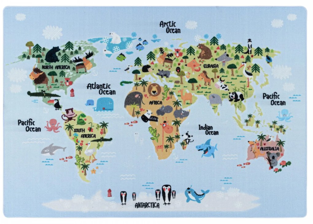 Dywan dziecięcy Play Mapa antypoślizgowy do prania 80 cm x 120 cm