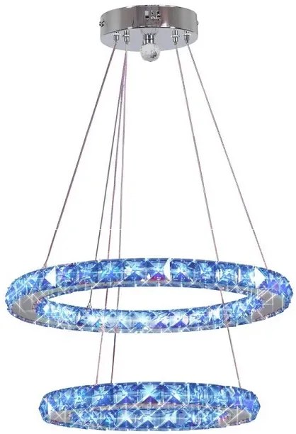 Podwójna kryształowa lampa wisząca LED sterowana pilotem - V074 R9-H07