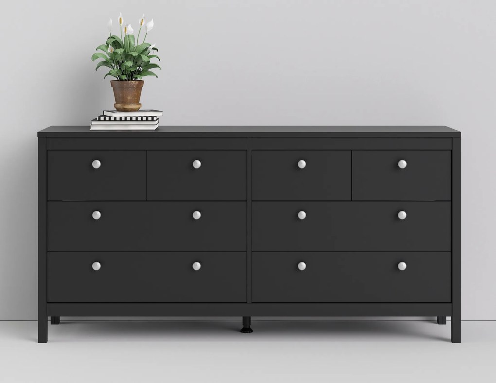 Czarna komoda z szufladami Madrid 4+4
