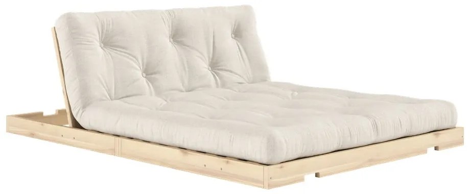 Beżowa lniana rozkładana sofa 145 cm Flip – Karup Design