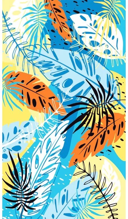 Ponczo plażowe SUMMER FRESH niebiesko-żółte 80x145 cm