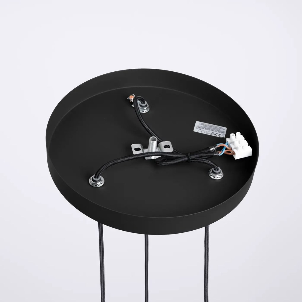Lampa wisząca HALO 3P czarna ryflowana SOLLUX  LIGHTING