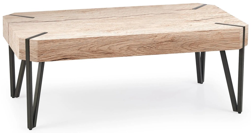 Ława prostokątna MDF san remo/czarny 110/60/42 cm EMILY