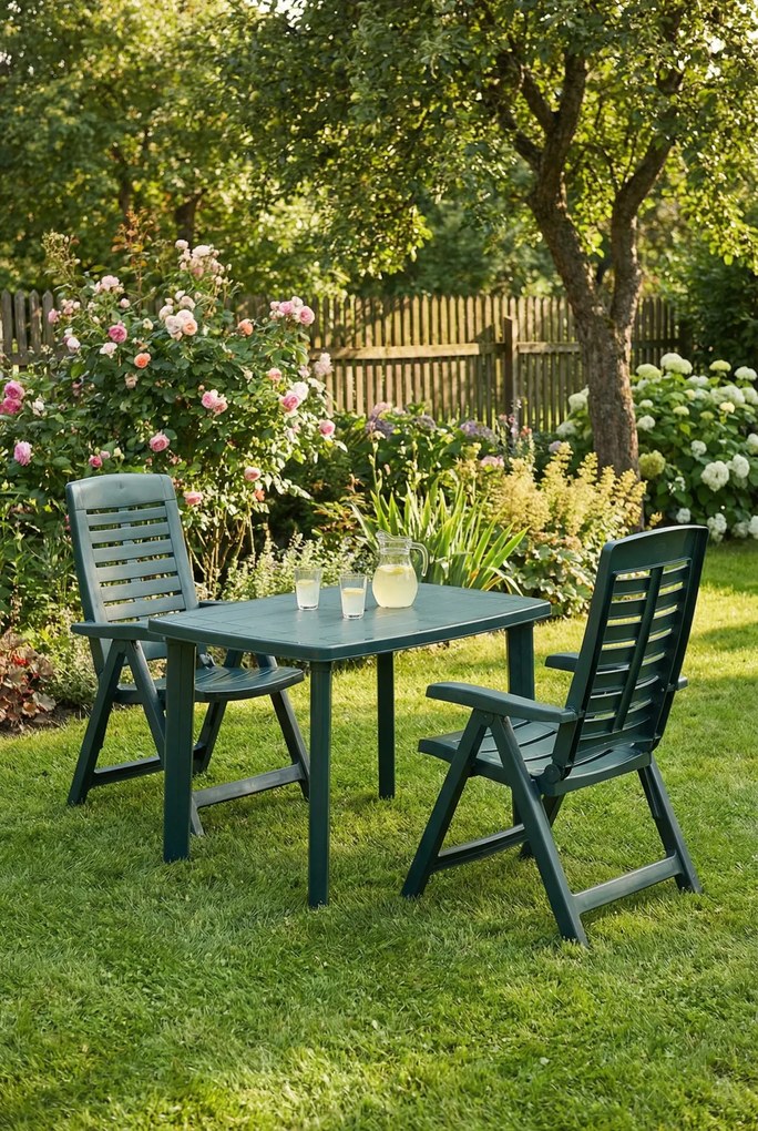 Zestaw zielonych mebli ogrodowych G6-W57