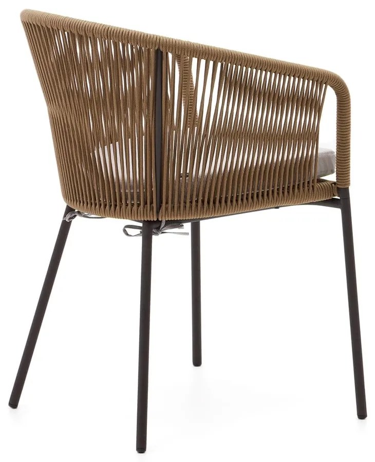 Beżowe metalowe/tapicerowane krzesło ogrodowe Yanet – Kave Home