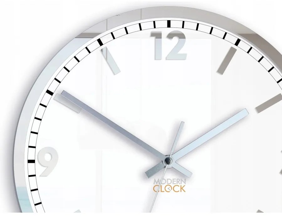 Zegar na ścianę klasyczny cichy mechanizm okrągły z białą tarczą akrylowy