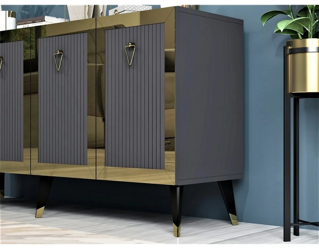 Szafka Bare Anthracite and Gold