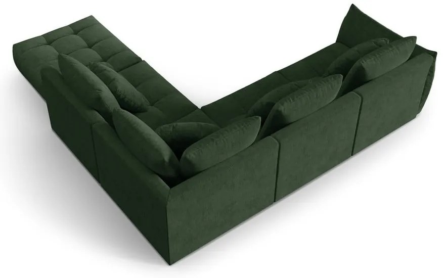 Ciemnozielony narożnik (prawostronny/w kształcie litery L) Bloom – Micadoni Home