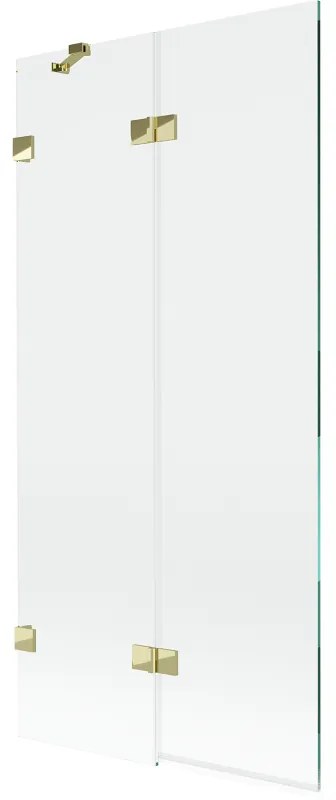 Mexen Lunar parawan nawannowy 2-skrzydłowy lewy 90 x 150 cm, transparent, złoty - 897-090-100-50-00-L