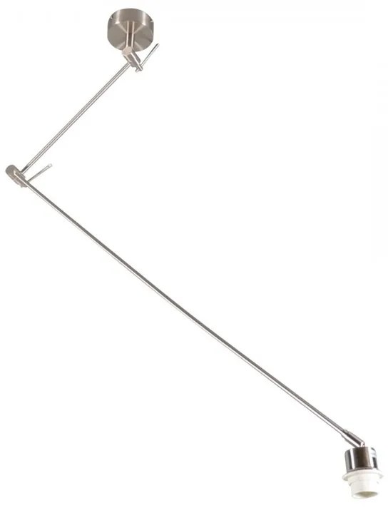 Stalowa lampa wisząca bez klosza regulowana - Blitz