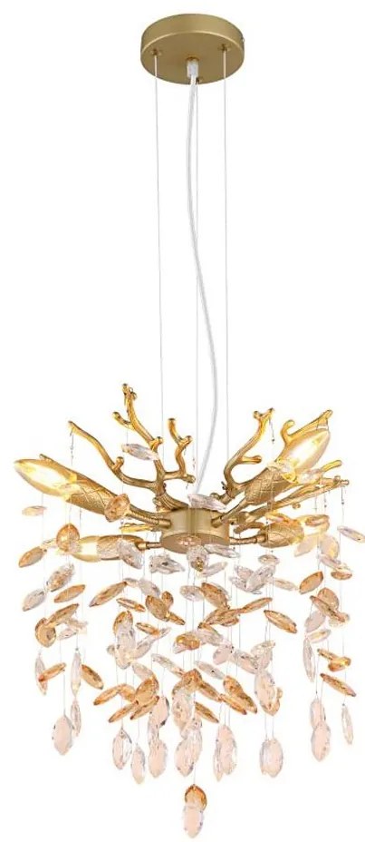 Globo 64138HG - Żyrandol na lince QUEENA 4xE14/40W/230V złoty