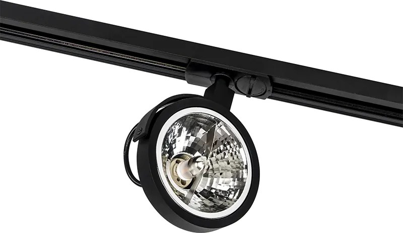 Nowoczesny system oświetlenia szynowego z 5 reflektorami czarny 1-fazowy - Iconic Go
