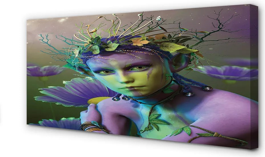 Duży obraz na płótnie Elfka wśród Kwiatów