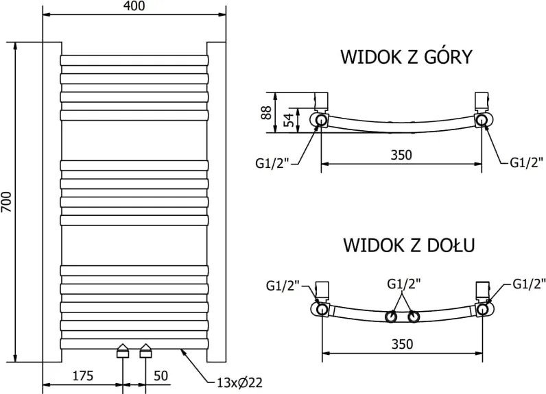 Mexen Ares grzejnik elektryczny 700 x 400 mm, 300 W, złoty - W102-0700-400-2300-50