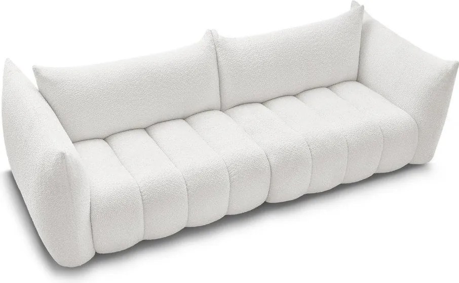 Biała sofa z materiału bouclé 286 cm Azra – Bobochic Paris