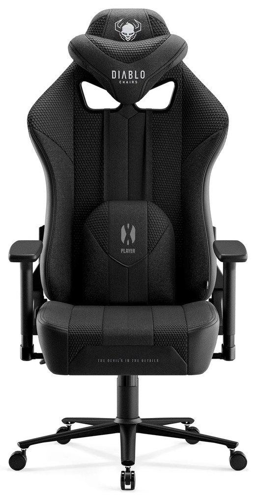 Materiałowy fotel gamingowy czarny Diablo X-Player 2.0 King Size