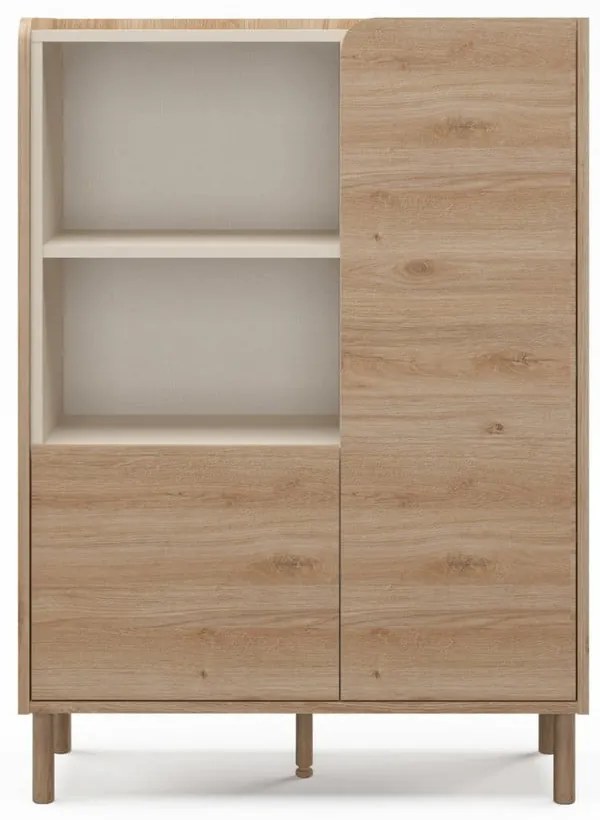 Szafka w dekorze dębu w naturalnym kolorze 90x125x40 cm Monza – Marckeric