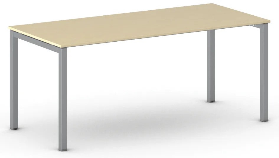 Stół konferencyjny do biura PRIMO SQUARE, 180x80 cm, szaro-srebrna podstawa, brzoza
