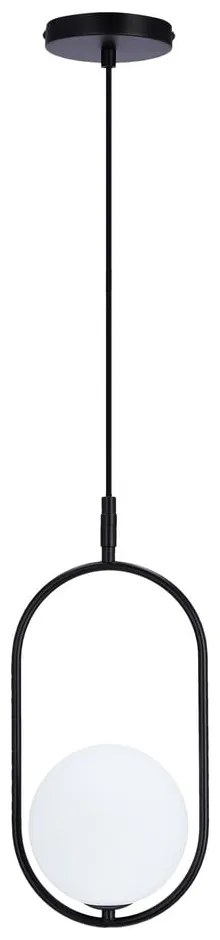 Czarna lampa wisząca ze szklanym kloszem 18.5x15 cm Cordel – Candellux Lighting