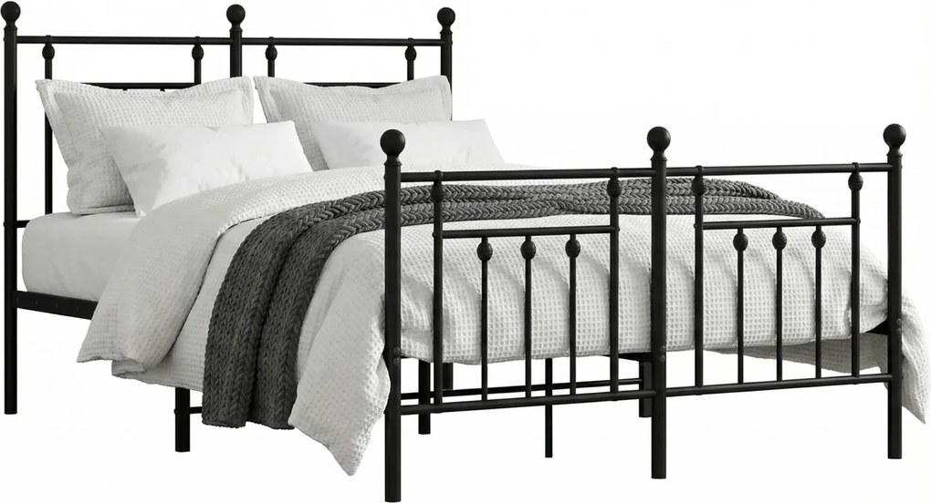 Czarne metalowe łóżko rustykalne 120x190cm S8-P97