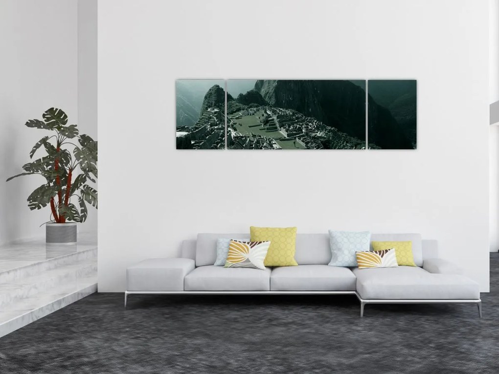 Obraz - Lamy w Machu Picchu w Peru (170x50 cm)