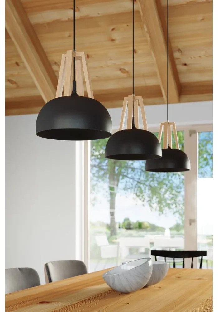 Czarno-beżowa lampa wisząca Sollux Olla