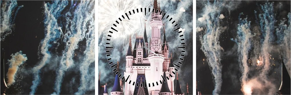 Obraz - Magiczne Królestwo (z zegarem) (90x30 cm)