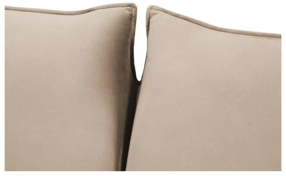 Beżowa aksamitna rozkładana sofa 194 cm Vienna – Cosmopolitan Design