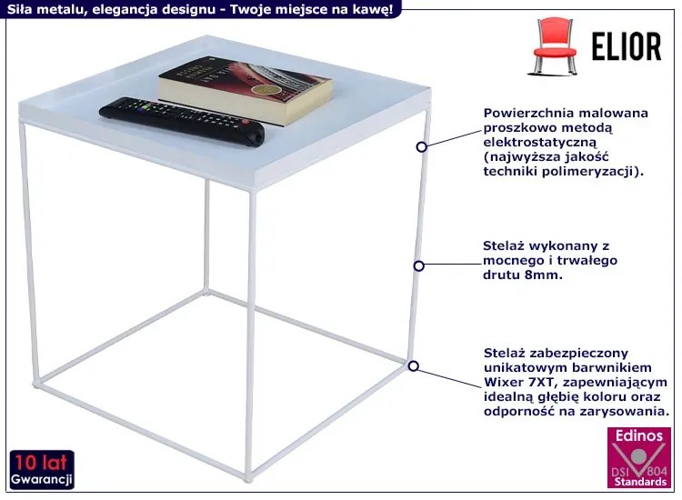 Biały minimalistyczny stolik kawowy - Gondiko 5X