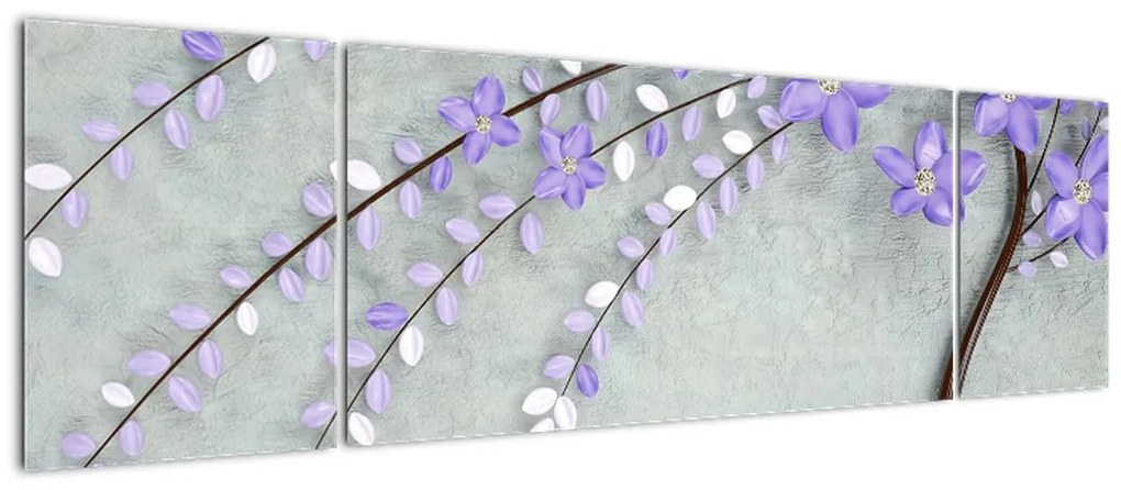 Obraz - Fioletowy deszcz (170x50 cm)