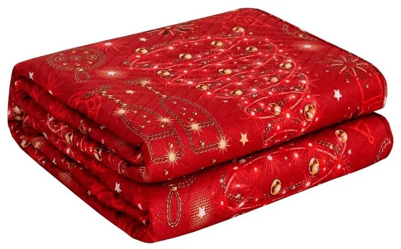 Narzuta na łóżko CHRISTMAS MAGIC, czerwona Rozmiar: 220 x 240 cm