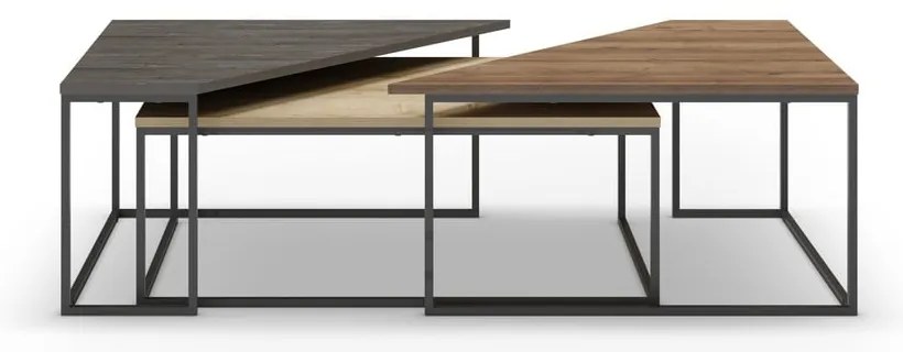 Stoliki z blatem w dekorze orzecha zestaw 3 szt. 70x110 cm Titan – Marckeric