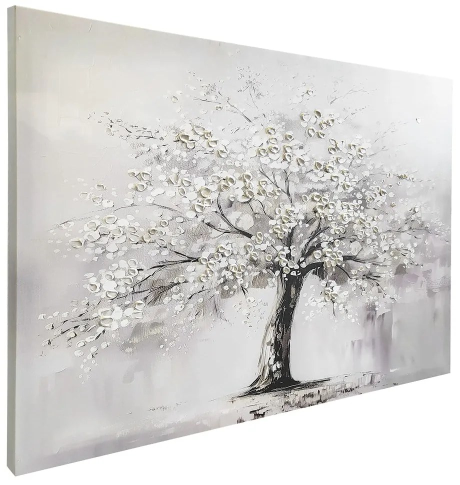 Obraz z ręcznie malowanymi elementami 70x100 cm White Tree – Styler