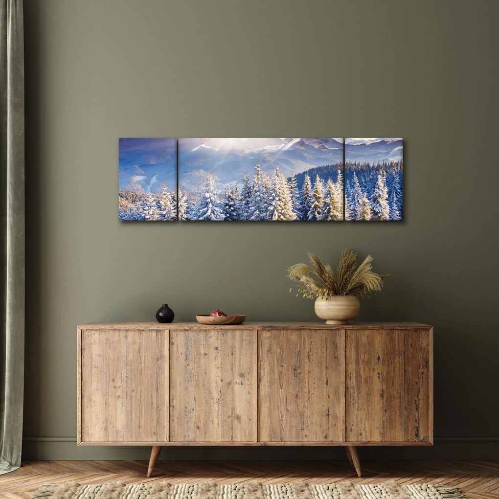 Obraz - Krajobraz górski zimą (170x50 cm)