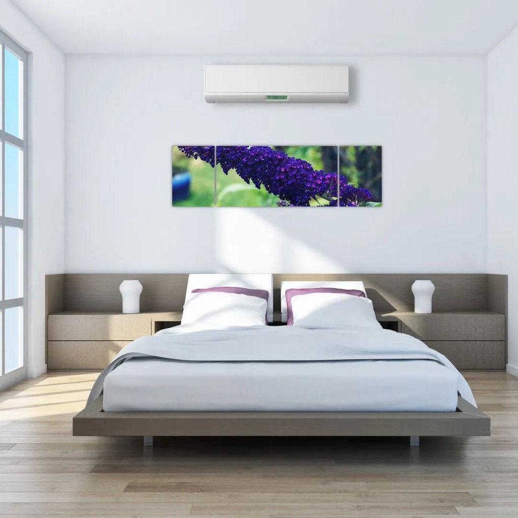 Obraz niebieskiego kwiatu (170x50 cm)