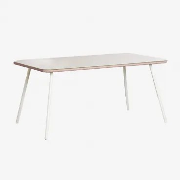 Prostokątny Stół Ogrodowy 160x90 Cm Z Szkła Arhiza Kremowa Tapioca - Sklum